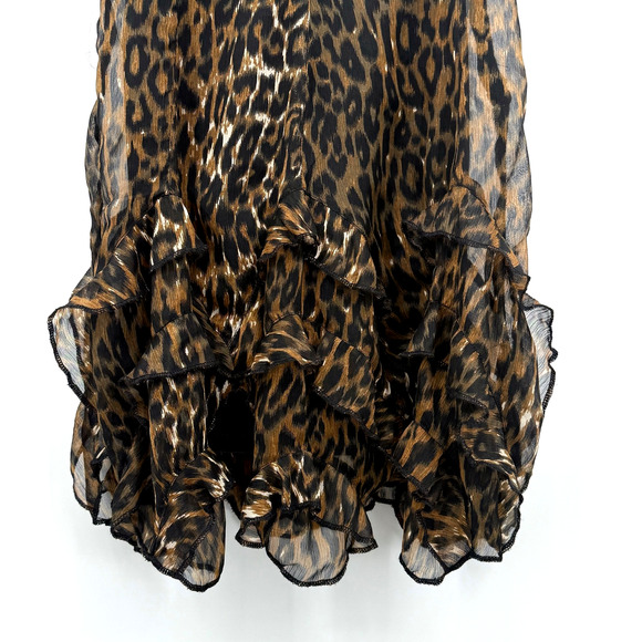 Charlotte Russe Dress Women's S Vintage Y2K Animal Print Mesh Ruffles Mobwife - Picture 2 of 7